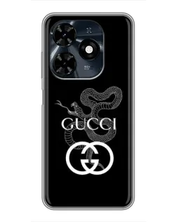 Чохол для TECNO Spark 20c з картинкою «Gucci — срібна змія»