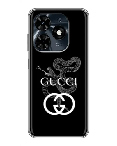 Чохол для TECNO Spark 20c з картинкою «Gucci — срібна змія»