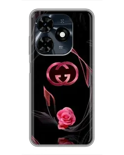 Чохол для TECNO Spark 20c з картинкою «Gucci — неонова троянда»