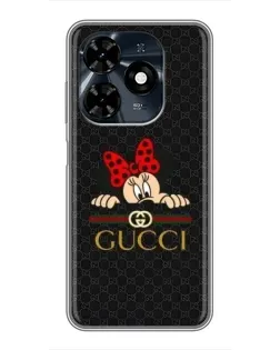 Чохол для TECNO Spark 20c з картинкою «Мінні Маус Gucci — чорний»