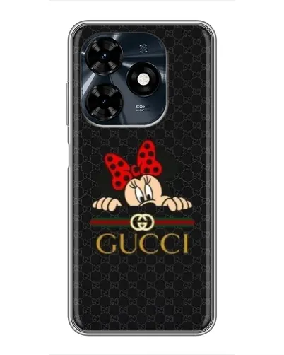 Чохол для TECNO Spark 20c з картинкою «Мінні Маус Gucci — чорний»