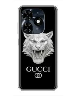 Чохол для TECNO Spark 20c з картинкою «Gucci — срібний лев» Чохол для TECNO Spark 20c з картинкою «Gucci — срібний лев»