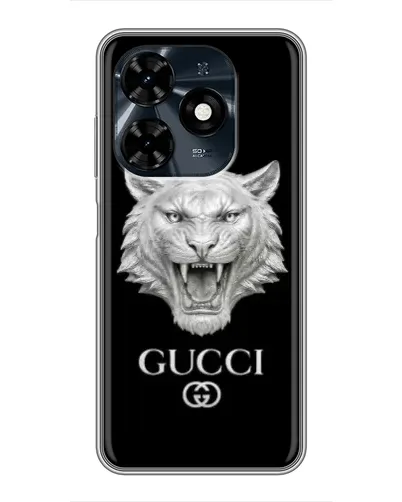 Чохол для TECNO Spark 20c з картинкою «Gucci — срібний лев» Чохол для TECNO Spark 20c з картинкою «Gucci — срібний лев»