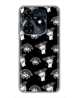Чохол для TECNO Spark 20c з картинкою «Чорний паттерн Kuromi»