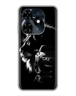Чохол для TECNO Spark 20c з картинкою «BMW та лев»