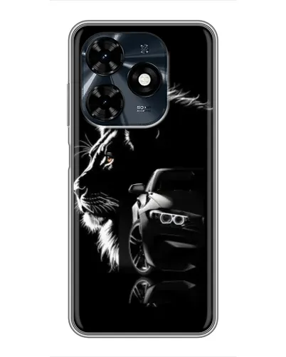 Чохол для TECNO Spark 20c з картинкою «BMW та лев»