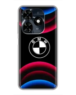 Чохол для TECNO Spark 20c з картинкою «Логотип BMW та неонові дуги»