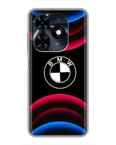 Чохол для TECNO Spark 20c з картинкою «Логотип BMW та неонові дуги»