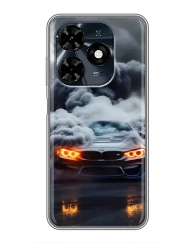 Чохол для TECNO Spark 20c з картинкою «BMW у диму»