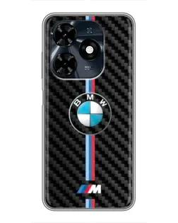 Чохол для TECNO Spark 20c з картинкою «Емблема BMW та карбон»