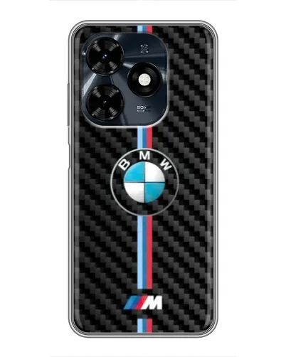 Чохол для TECNO Spark 20c з картинкою «Емблема BMW та карбон»