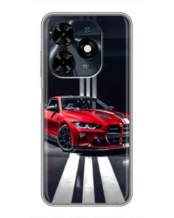 Чохол для TECNO Spark 20c з картинкою «Червона BMW на дорозі»