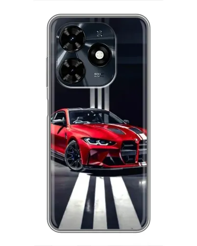 Чохол для TECNO Spark 20c з картинкою «Червона BMW на дорозі»