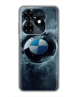 Чехол для TECNO Spark 20c с картинкой «Логотип BMW — лед»