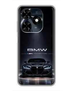 Чехол для TECNO Spark 20c с картинкой «BMW сквозь ночной город»