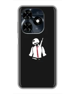 Чохол для TECNO Spark 20c з картинкою «PUBG — силует воїна»