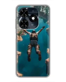 Чохол для TECNO Spark 20c з картинкою «PUBG — вільне падіння»