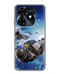 Чохол для TECNO Spark 20c з картинкою «Десант PUBG — стрибок»