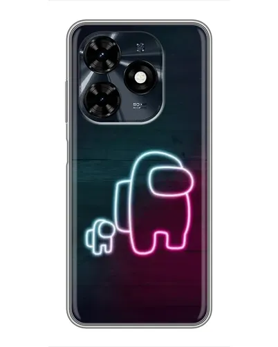 Чехол для TECNO Spark 20c с картинкой «Among Us неон-арт» Чехол для TECNO Spark 20c с картинкой «Among Us неон-арт»