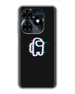 Чехол для TECNO Spark 20c с картинкой «Among Us неон»