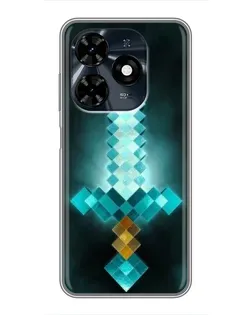 Чохол для TECNO Spark 20c з картинкою «Алмазний меч неон»