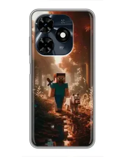 Чохол для TECNO Spark 20c з картинкою «Стів у лісі»