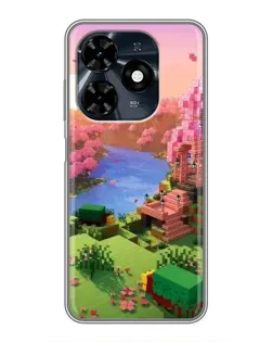 Чохол для TECNO Spark 20c з картинкою «Рожеве дерево Minecraft»