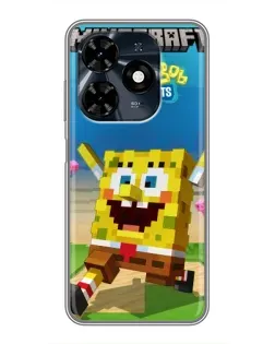 Чохол для TECNO Spark 20c з картинкою «Губка Боб Minecraft» Чохол для TECNO Spark 20c з картинкою «Губка Боб Minecraft»