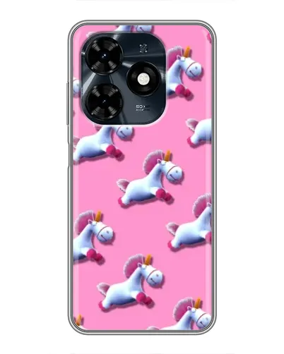 Чехол для TECNO Spark 20c с картинкой «Единороги на розовом»