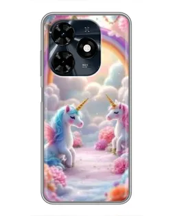 Чехол для TECNO Spark 20c с картинкой «Радуга и единороги» Чехол для TECNO Spark 20c с картинкой «Радуга и единороги»