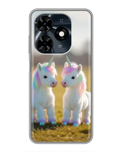 Чехол для TECNO Spark 20c с картинкой «Пара единорогов»