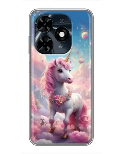 Чехол для TECNO Spark 20c с картинкой «Единорог среди облаков»