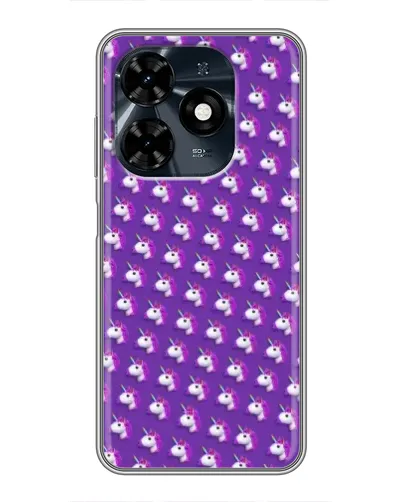Чехол для TECNO Spark 20c с картинкой «Единороги на фиолетовом»