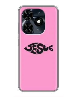Чохол для TECNO Spark 20c з картинкою «Рожевий символ Jesus»