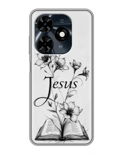 Чохол для TECNO Spark 20c з картинкою «Квіти та Біблія» Чохол для TECNO Spark 20c з картинкою «Квіти та Біблія»