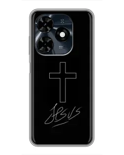 Чехол для TECNO Spark 20c с картинкой «Графический крест Jesus»