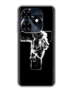 Чехол для TECNO Spark 20c с картинкой «Сияющий крест Jesus»