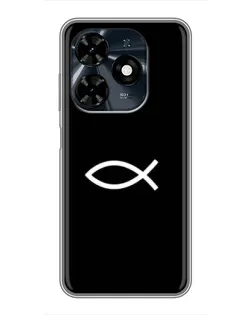 Чехол для TECNO Spark 20c с картинкой «Символ рыбы Jesus»