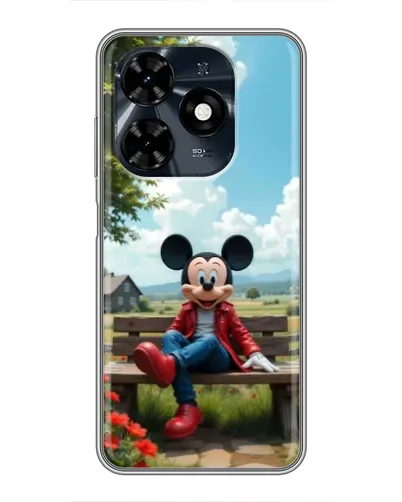 Чехол для TECNO Spark 20c с картинкой «Микки на скамейке»