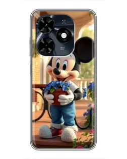 Чехол для TECNO Spark 20c с картинкой «Микки садовод»