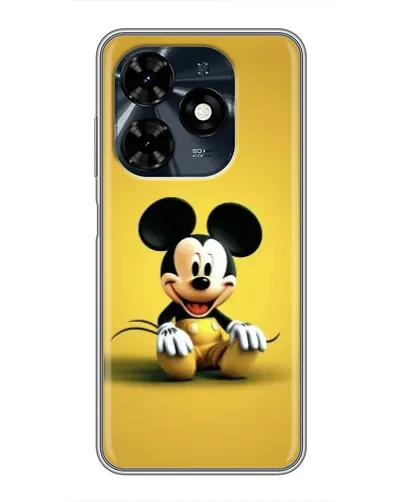 Чехол для TECNO Spark 20c с картинкой «Микки на желтом»