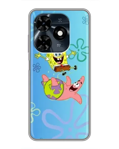 Чехол для TECNO Spark 20c с картинкой «Спанч Боб и Патрик»