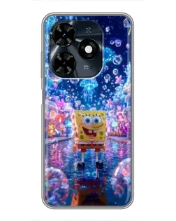Чехол для TECNO Spark 20c с картинкой «Неоновый океан»