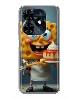 Чехол для TECNO Spark 20c с картинкой «Повар Спанч Боб»