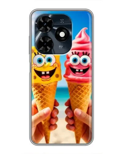 Чехол для TECNO Spark 20c с картинкой «Спанч Боб мороженое»