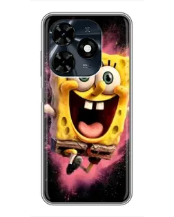 Чехол для TECNO Spark 20c с картинкой «Взрывной Спанч Боб»