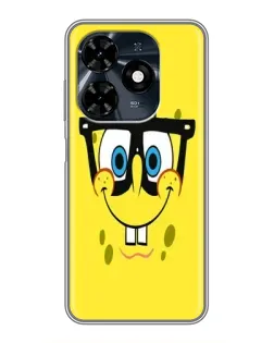Чохол для TECNO Spark 20c з картинкою «Мінімалістичний Спанч Боб»