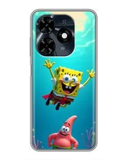 Чохол для TECNO Spark 20c з картинкою «Спанч Боб під водою»