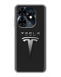 Чохол для TECNO Spark 20c з картинкою «Сталевий логотип Tesla»