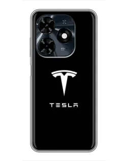 Чохол для TECNO Spark 20c з картинкою «Tesla White Logo»